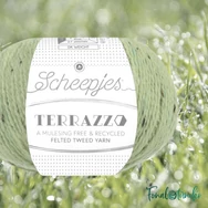 Scheepjes Terrazzo 709 Primavera - világoszöld gyapjú fonal - green tweed wool yarn