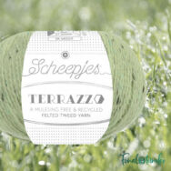 Scheepjes Terrazzo 709 Primavera - világoszöld gyapjú fonal - green tweed wool yarn - 02