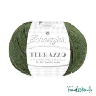 Scheepjes Terrazzo 710 Pera - sötétzöld gyapjú fonal - green tweed wool yarn