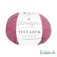 Scheepjes Terrazzo 713 Corallo - korall rózsaszín gyapjú fonal - coral pink tweed wool yarnScheepjes Terrazzo 713 Corallo - korall rózsaszín gyapjú fonal - coral pink tweed wool yarn