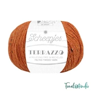 Scheepjes Terrazzo 715 Mandarino - narancssárga gyapjú fonal - orange tweed wool yarn