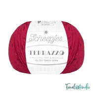 Scheepjes Terrazzo 719 Cremisi - karmazsin vörös gyapjú fonal - red tweed wool yarn