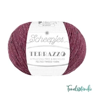 Scheepjes Terrazzo 720 Sangria - lilás vörös gyapjú fonal - purple-red tweed wool yarn - 03