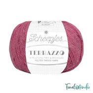 Scheepjes Terrazzo 722 Anguria - sötétrózsaszín gyapjú fonal - pink tweed wool yarn