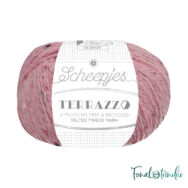 Scheepjes Terrazzo 723 Rosa - halvány rózsaszín gyapjú fonal - faded pink tweed wool yarn