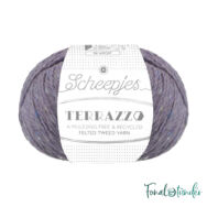 Scheepjes Terrazzo 726 Malva - mályva lila gyapjú fonal - light  purple tweed wool yarn