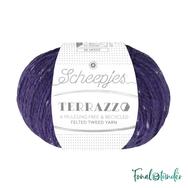 Scheepjes Terrazzo 728 Uva - mélylila gyapjú fonal - purple tweed wool yarn