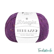 Scheepjes Terrazzo 729 Prugna - szilva lila gyapjú fonal - plum purple tweed wool yarn