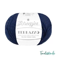 Scheepjes Terrazzo 731 Millennio - mélykék gyapjú fonal - deep blue tweed wool yarn