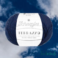 Scheepjes Terrazzo 731 Millennio - mélykék gyapjú fonal - deep blue tweed wool yarn - 2