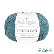 Scheepjes Terrazzo 735 Fontana - kék gyapjú fonal - blue tweed wool yarn