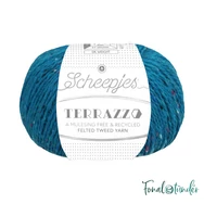 Scheepjes Terrazzo 739 Oceano - tengerkék gyapjú fonal - ocean blue tweed wool yarn