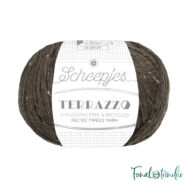 Scheepjes Terrazzo 747 Tortora - sötét barnás szürke gyapjú fonal - brown-gray tweed wool yarn