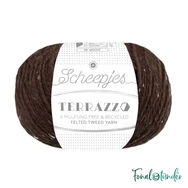 Scheepjes Terrazzo 749 Caffe Nero - kávébarna gyapjú fonal - brown tweed wool yarn - 2