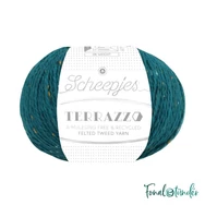 Scheepjes Terrazzo 751 Reale - türkizkék gyapjú fonal - turquoise tweed wool yarn