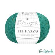 Scheepjes Terrazzo 753 Pavone - türkiz gyapjú fonal - turquoise tweed wool yarn Scheepjes Terrazzo 753 Pavone - türkiz gyapjú fonal - turquoise tweed wool yarn
