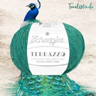 Scheepjes Terrazzo 753 Pavone - türkiz gyapjú fonal - turquoise tweed wool yarn - 02