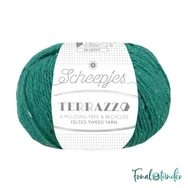 Scheepjes Terrazzo 754 Verde Inglese - türkiz gyapjú fonal - turquoise tweed wool yarn - 02