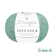 Scheepjes Terrazzo 755 Ciano - türkiz gyapjú fonal - turquoise tweed wool yarn - 02