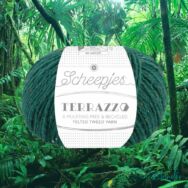 Scheepjes Terrazzo 760 Giungla - sötétzöld gyapjú fonal - dark green tweed wool yarn - 02