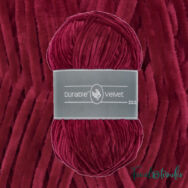 Durable Velvet 222 Bordeaux - bordó zsenília fonal - deep red chenille yarn - 2