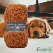 Durable Teddy 2210 Caramel - barna buklé fonal - brown hairy fluffy yarn - 02