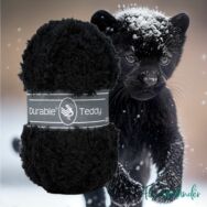 Durable Teddy 325 Black - fekete buklé fonal - hairy fluffy yarn - 02