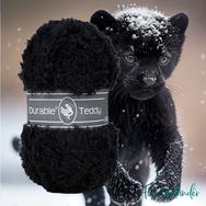 Durable Teddy 325 Black - fekete buklé fonal - hairy fluffy yarn - 02 Durable Teddy 325 Black - fekete buklé fonal - hairy fluffy yarn - 02