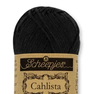 Scheepjes Cahlista 110 Jet Black - fekete pamut fonal - cotton yarn