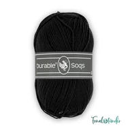 Durable Soqs 325 Black - fekete gyapjú zoknifonal - wool socks yarn