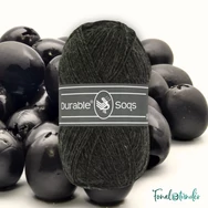 Durable Soqs 412 Phantom - sötétszürke gyapjú zoknifonal - dark gray wool socks yarn
