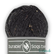 Durable Soqs Tweed 412 Phantom - fekete gyapjú zoknifonal - black wool socks yarn