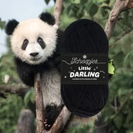 Scheepjes Little Darling 410 Panda - chenille yarn - fekete zsenília fonal