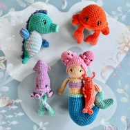 Scheepjes Little Darlin Aqua Crew Yarn Pack - 8 gombolyag fonal  - 8 balls of yarn