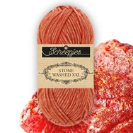 Scheepjes Stone Washed XXL 883 Realgar Red - rozsdavörös vastag fonal