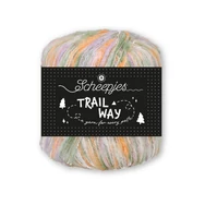 Scheepjes Trailway 007 Foxglove - narancs-zöld tweed kísérő fonal - tweed carry-along yarn