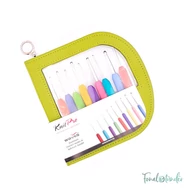 KnitPro Waves crochet hook set green - horgolótű készlet - 2-6mm -zöld