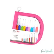 KnitPro Waves crochet hook set pink - horgolótű készlet - 2-6mm - rózsaszín