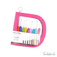 KnitPro Waves crochet hook set pink - horgolótű készlet - 2-6mm - rózsaszín KnitPro Waves crochet hook set pink - horgolótű készlet - 2-6mm - rózsaszín