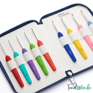 KnitPro Waves crochet hook set green - horgolótű készlet - 2-6mm - kék-zöld - 02