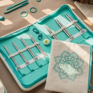 KnitPro MINDFUL The Kindness Set - cserélhető rövid acél körkötőtű szett - short knitting needle set