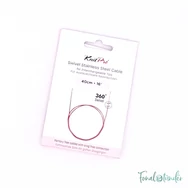 KnitPro steel swivel cable - csapágyas acél kábel kötéshez horgoláshoz - 20cm