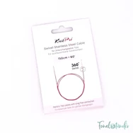 KnitPro steel swivel cable - csapágyas acél kábel kötéshez horgoláshoz - 126 (150) cm
