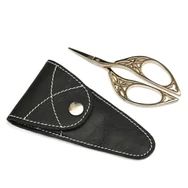 Lantern Moon - golden scissor in leather case - arany kézimunka olló bőr tokban - 02