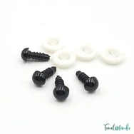 Fekete baba/figura szemek - biztonsági - black safety eyes -8mm