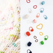 Tulip Stitch markers heart set S - Tulip Szív szemjelölő készlet S méret - 15db - 03