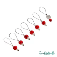 KnitPro Stitch markers Amaranth red - piros gyöngyös szemjelölő készlet - 7db - 02