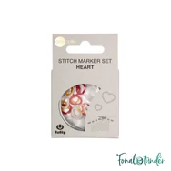 Tulip Szív alakú szemjelölők S-M - stitch markers set - 15db