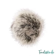 Fake Fur Pompom - Black Nature - műszőr pompon sapkához - fekete-drapp