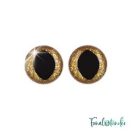 Csillogós arany  cica szemek - glitter gold cat eyes - 12mm
